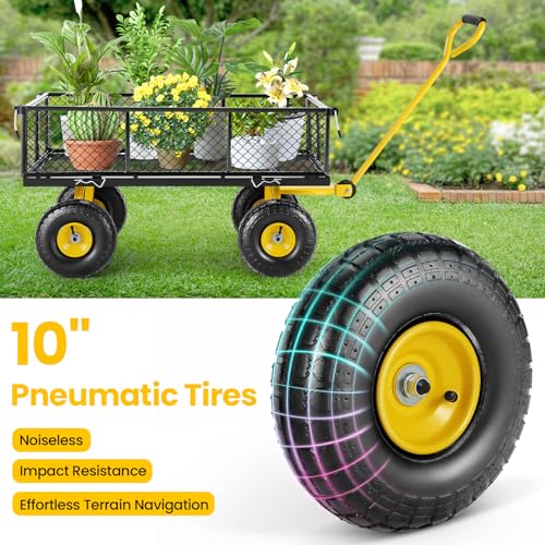 Homdox H65FT Steel Garden Cart 680 Lbs Capacity Heavy Duty Garden Wagons,With Removable Steel Mesh Sides To Convert Into Flatbed,Utility Metal Wagon thumb #4