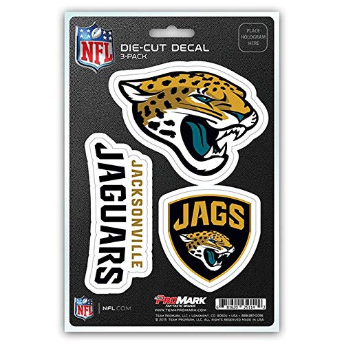 NFL Jacksonville Jaguars Team Decal, 3-Pack (Best Zip Codes To Live In Jacksonville Fl)