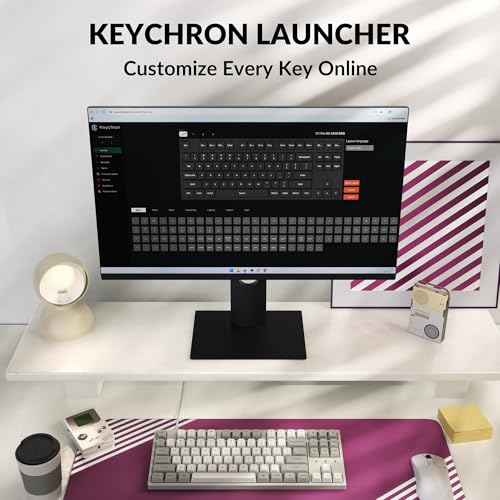 Image of Keychron C1 Pro 8K QMK Custom Wired Mechanical Keyboard, Launcher Support with Hot-Swappable Silent Red Switch TKL Layout, PBT Keycaps Compatible for Mac Windows Linux