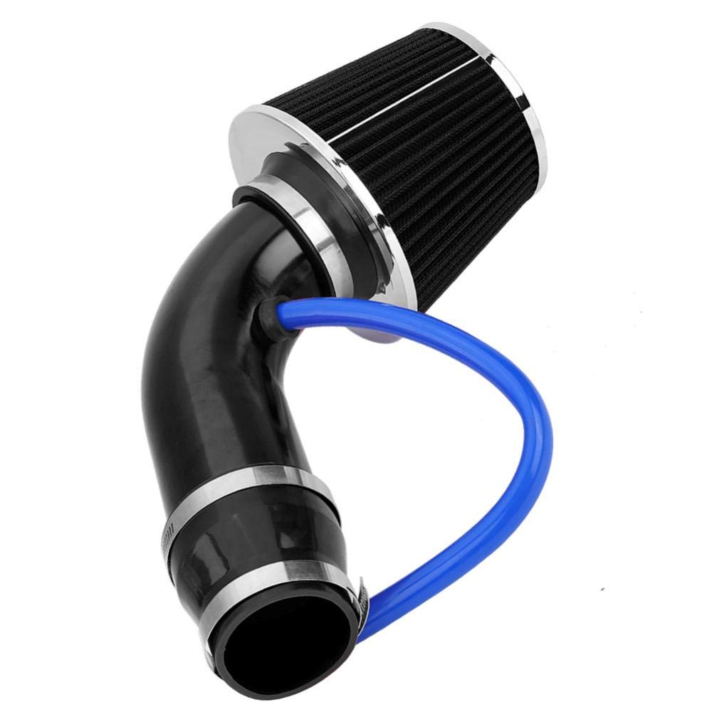 Filtro di aspirazione dell'aria fredda,76 MM kit auto universale alluminio tubo di aspirazione dell' aria Filtri dell'aria dell'automobile (nero)