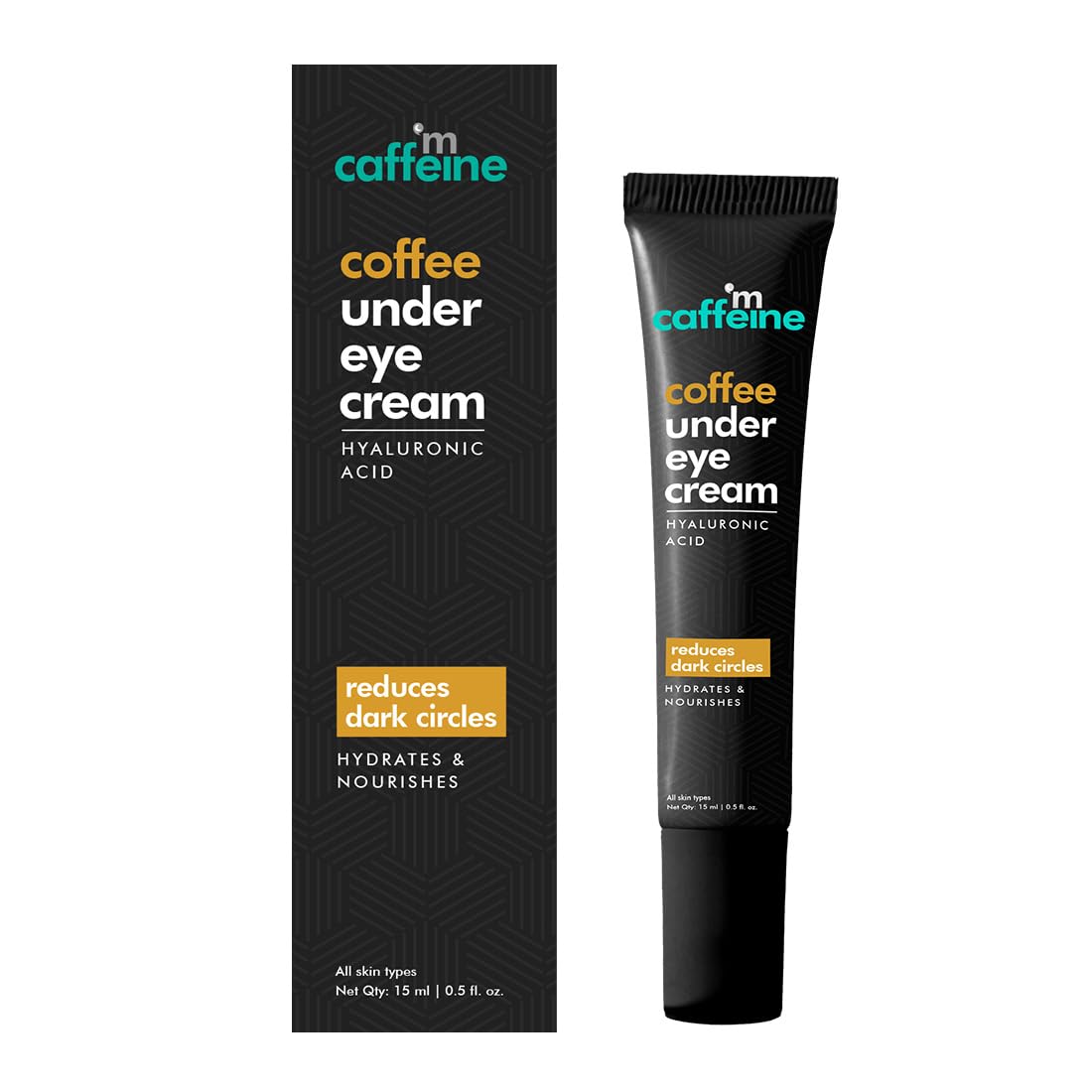 mCaffeine Coffee Under Eye Cream Gel for Dark Circles, Puffiness & Fine