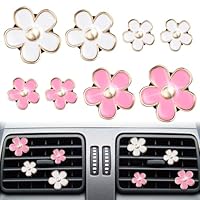 URAQT Auto Diffuser, 8 Stück Gänseblümchen Blume Auto Lufterfrischer Clip Air Outlet Lüfterfrischer Vent Clips Auto Innendekorationszubehör Auto Parfüm Diffusor Mit 4 x Aromatherapie Tabletten