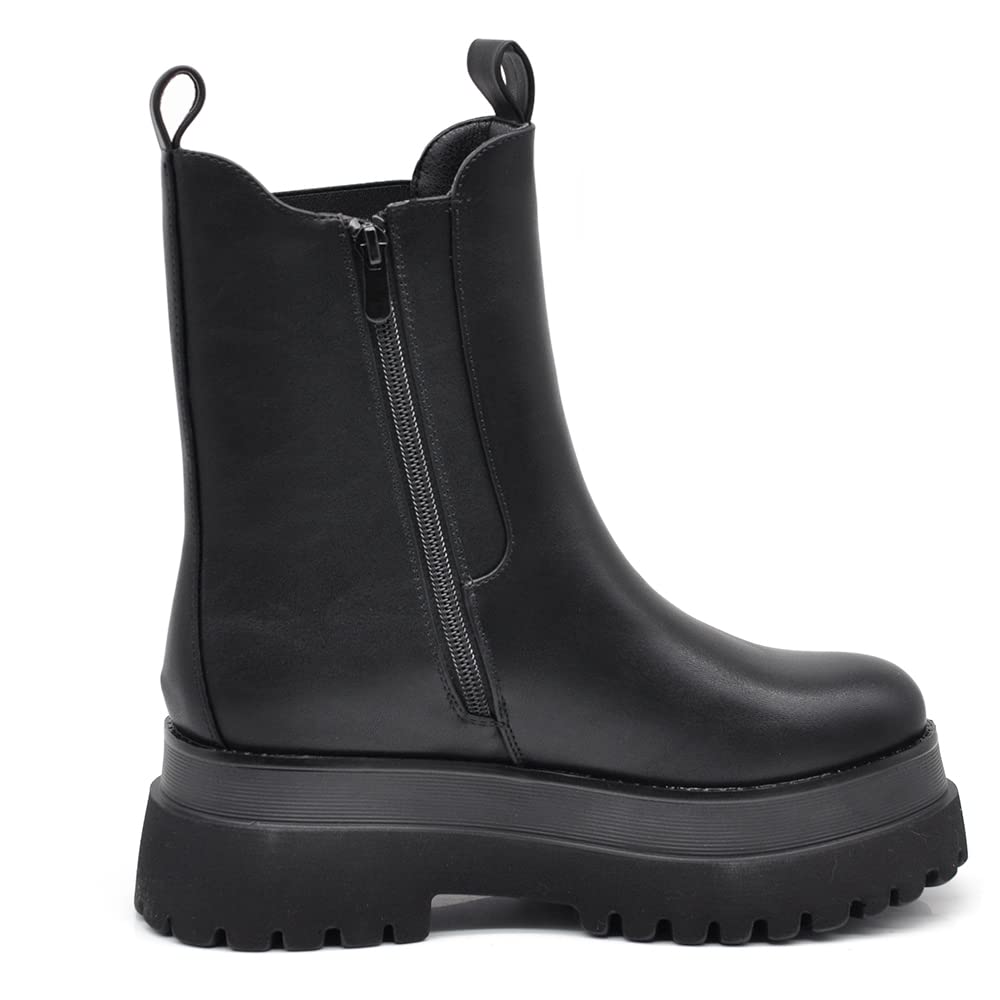 IF FASHION Stivali Stivaletti Anfibi Scarpe Chelsea da Donna Platform Con Suola Track G661