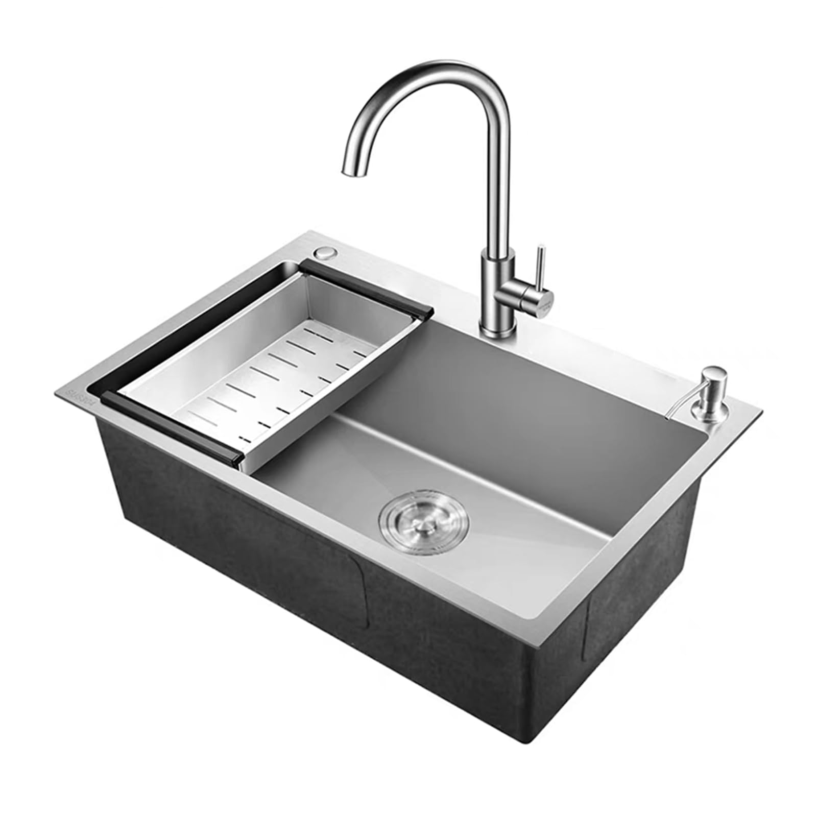TAXXII Single Bowl Kitchen Sink, Stainless Steel Sink,Multipurpose Sink for Workstation, RV, Outdoor Kitchen, or Bar Sink(60X45cm/23.6X17.7in)