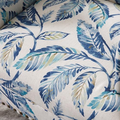 Livingroomaccentchairlinenupholsteredreadingchairwitharmssmallsofachairforloungebedroomcornernookdormbluepattern Urban Country Home Decor Living room accent chair linen upholstered reading chair with arms small sofa chair for lounge bedroom corner nook dorm blue pattern urban country home decor