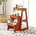 Składany 3-stopniowy stołek drabina drewniana, drabina krzesło kuchnia krok bezpieczeństwa antypoślizgowa drabina stołek ławka na buty stojak na kwiaty półka na książki do kuchni domowej łazienka
