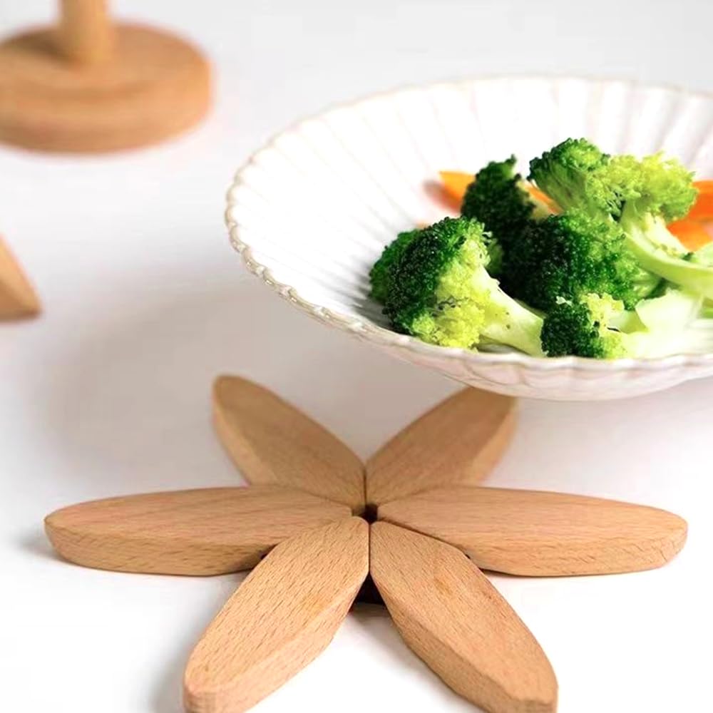 Set di sottopentola in legno a forma di albero, sottobicchieri in