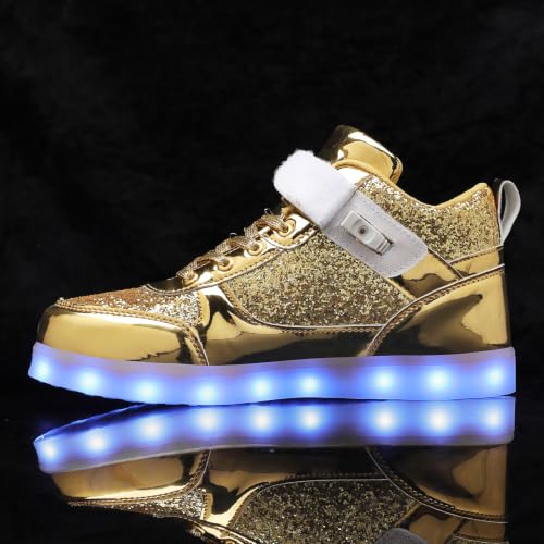 Image of SANYES LED Light Up Shoes for Men Women, USB Rechargeable High Top Glowing Sneakers, Luminous Dancing Shoes