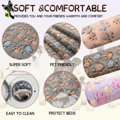 Image of Dog Blankets for Dogs, Large Dog Blanket Dog Cat Soft Fuzzy Blankets Washable,Comfort Flannel Cow Print,Fuzzy Soft Blankets for Dogs,Pet Blanket,Reversible Cow Print,40 x 31 inch