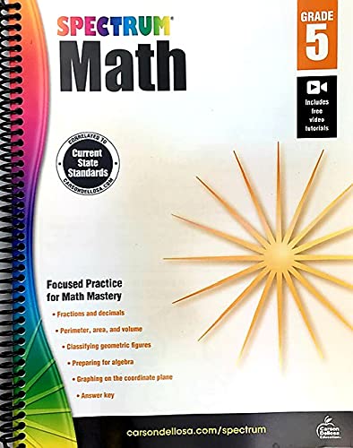 Spectrum 5th Grade Math Workbook—Multiplication and Division, Decimals ...