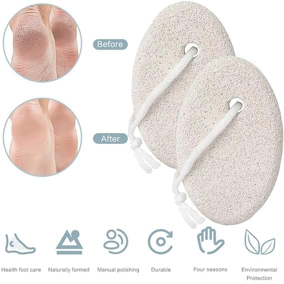 Image of Beauty Pumice Stone Natural Lava Pumice Stone for Feet /Hand, Small Callus Remover /Foot Scrubber Stone for Men /Women (2 Pcs Pumic Stone Medium Size Multicolor)