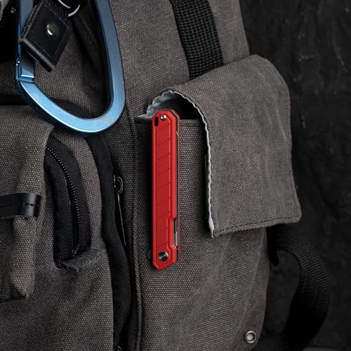 Image of OLITANS G046 Mecha Mini Slim Folding Scalpel with 5pcs #24 and 5pcs #60 G10 Handle with Liner Lock, Utility EDC Pocket Knife with Back Clip(Jade Color)