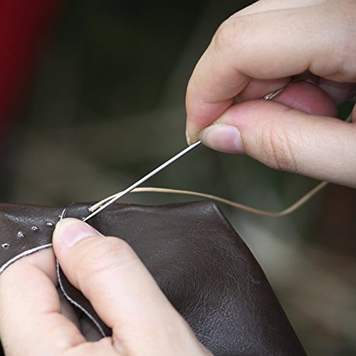 4 hilos encerados de cuero 0.8mm con 7 agujas curvas miniatura 7