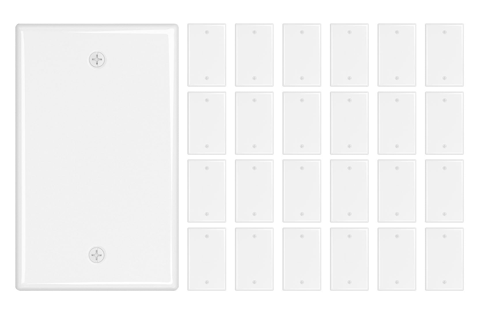 iwillink Blank Device Wall Plate, 25-Pack White