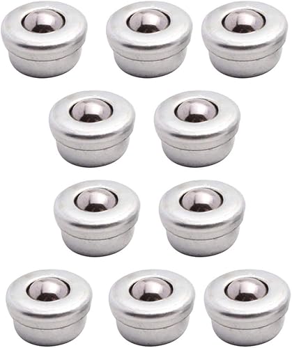 10 unidades de bola transportadora de acero Unidad de rodamiento de transferencia de plata Ruedas de rodillo giratorio de 360 ° Pequeña bola de