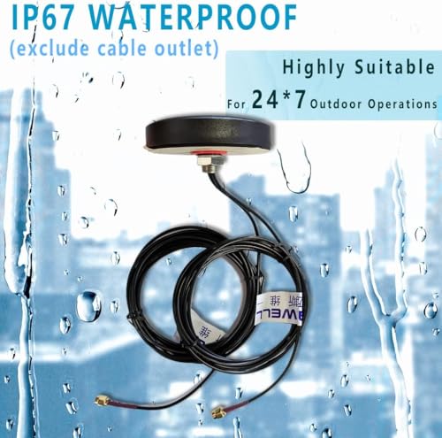 Image of Maswell GSM-046: Cellular 2X2 MIMO Antenna 4G Outdoor, 700-2700MHz 3G LTE 4G Antenna for T-Mobile Verizon AT&T, Waterproof 9.8ft Cables with SMA, Screw-Mount, 2dBi Gain NOT for Speed Competition