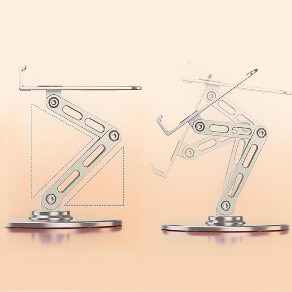 360° Rotating for iPad Stand for Desk Cell Phone Holder Adjustable Tablet Stand for Desk, Aluminum Alloy, Silver,for Ipad Tablet Kindle Stands Holder Compatible 4.7"-12.9"