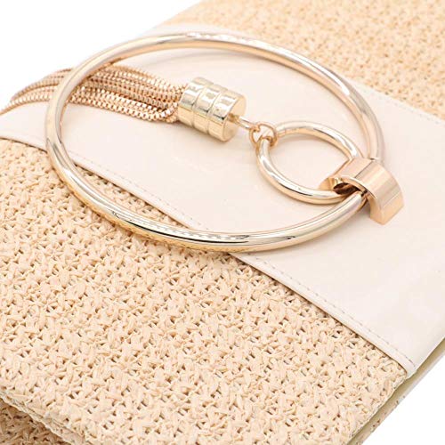 Women Straw Bag Crossbody Clutch Evening Clutch Purse Beach Shoulder Handbag (Yellow 01) #TOP7