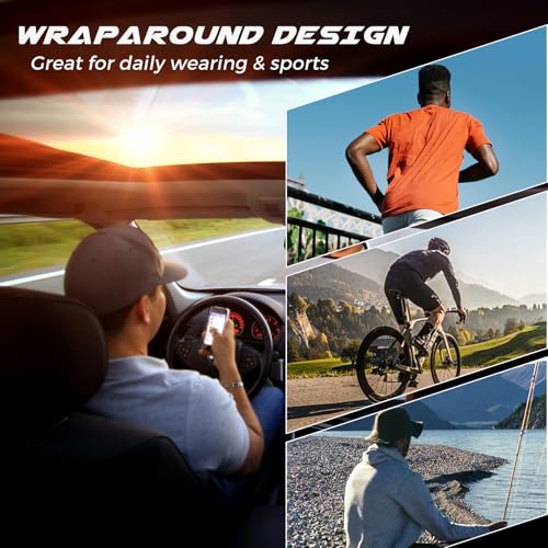 SUNGAIT Polarized Wrap Around Sports Sunglasses Men Classic Square Style for Driving Running Fishing2