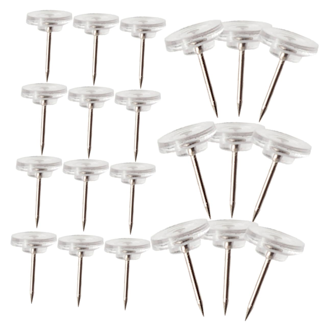 OSALADI 4 Ensembles Ongles en Forme D'id À Tête Plate Poussée De Base Pinces À Punaises Virement Clair Photo des Punaises du Pouce pour Tableau De Liège Le Fer 200 Pièces * 4