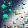 Glow in The Dark Stars for Ceiling, Solar System Planets Wall Decals for Boys Room Decor, Space Stickers Kids Bedroom Living Room Decoration