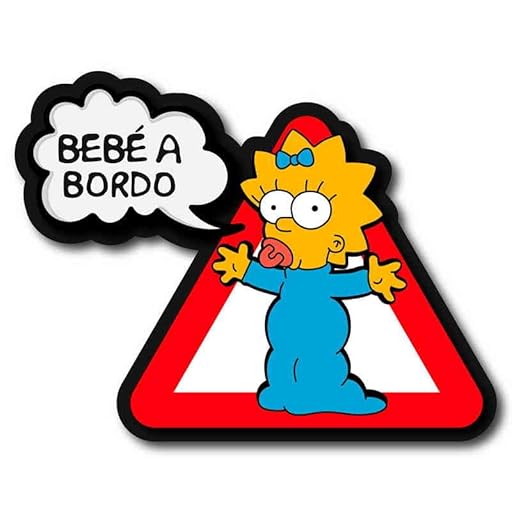 CUAC REVOLUTION Pegatina Bebe A Bordo Maggie Vinilo Impreso para Coche los Simpsons (Exterior) | Ya disponible en tu tienda friki favorita! En mundofriki.es!