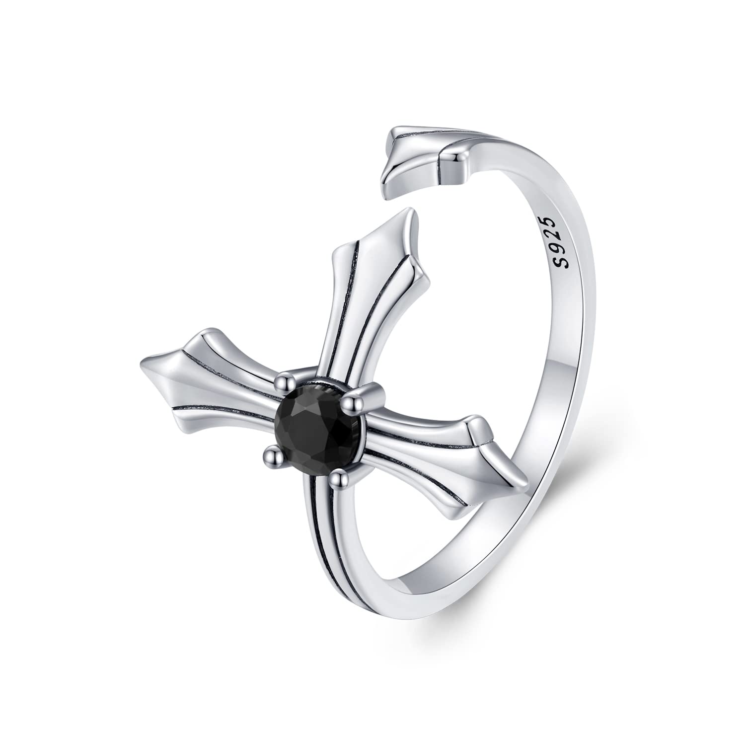 Kreuzring aus Sterlingsilber, verstellbar, Kreuzwickel, offener Ring für Frauen, Tochter, Freundin, Ostergeschenk