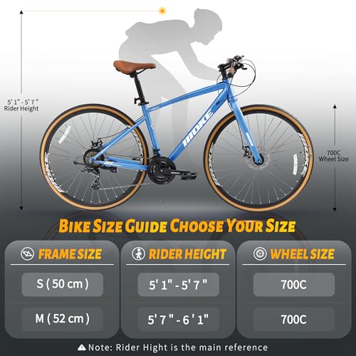Image of DEYGIA Hybrid Bike, 24-Speed 700C Wheel Hybrid Bicycle with Dual Disc Brakes, Trigger Shifting, Internal Wiring Frame, Lightweight City Commuter Bicycle for Men Women Adult, Multiple Colors