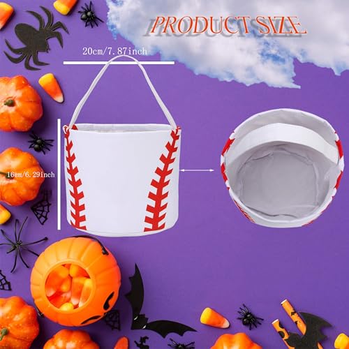 Image of XinblueCo Baseball Basket Easter Baskets for Canvas Easter Egg Hunt Baskets