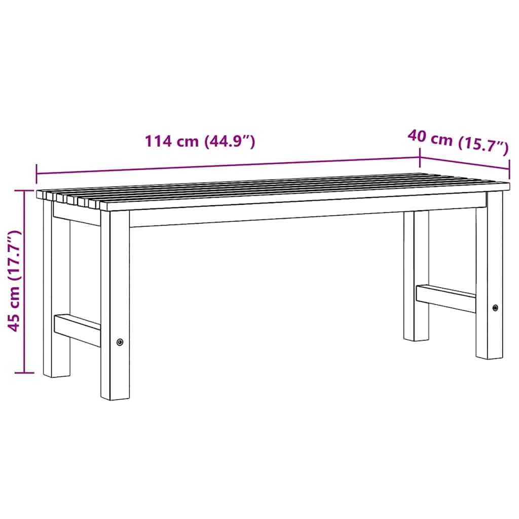 vidaXL Panchina da Giardino 114 cm in Legno Massello di Teak