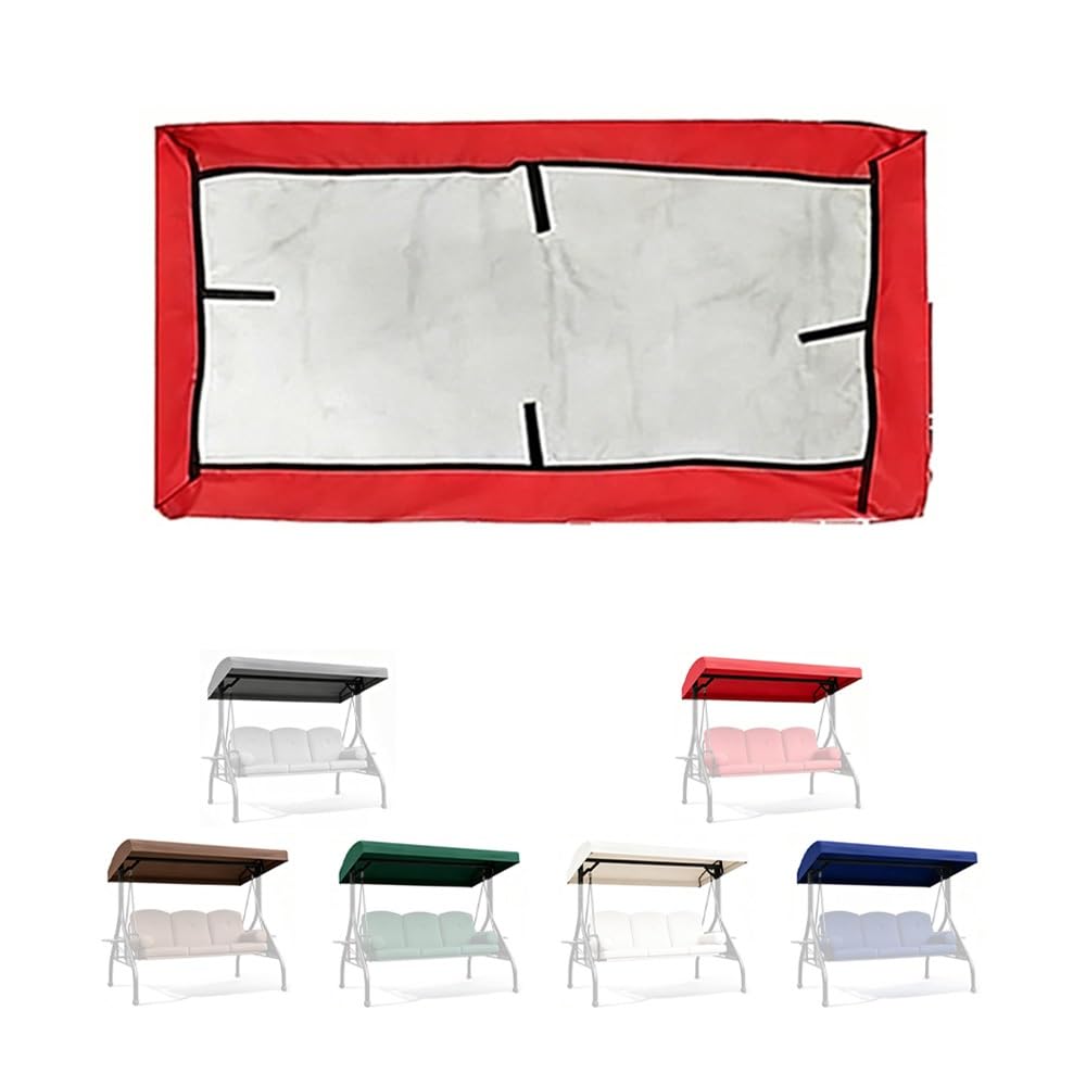 Toit De Balancelle De Jardin 164x114cm 191x120cm 195x125cm Housse De Toit pour Balancelle en Tissu Oxford Impermeable Couverture Auvent pour Jardin(Red,83x48x9in(213x122x23cm))