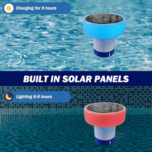 Diffuseur de chlore avec lampe solaire RVB et bague de dosage réglable - 5