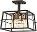 Minka Lavery Farmhouse Semi Flush Mount Ceiling Light 4769-416 Keeley Calle Lighting Fixture, 4-Light 240 Watts, Painted Bronze