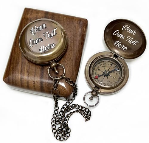 Brújula personalizada de latón grabada miniatura 2