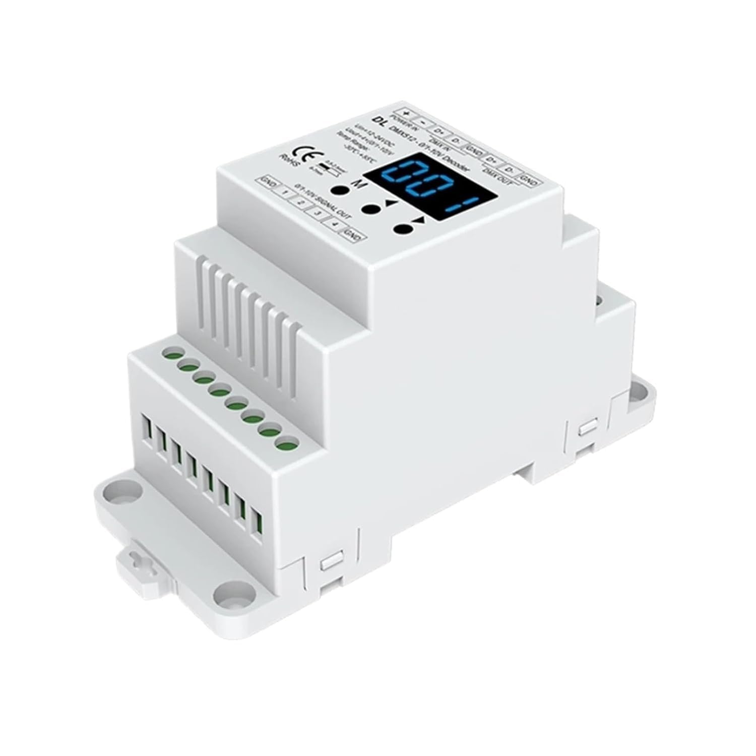 Azqohmis Dmx512 To 4Ch 0-10V Decoder Dmx512 Signal Converter 0-10V Dimmer Dmx 512