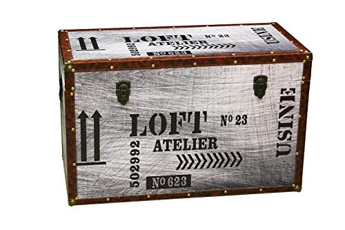 MIMBRE NATURAL BAUL Madera Decoracion Loft (50x22x22)