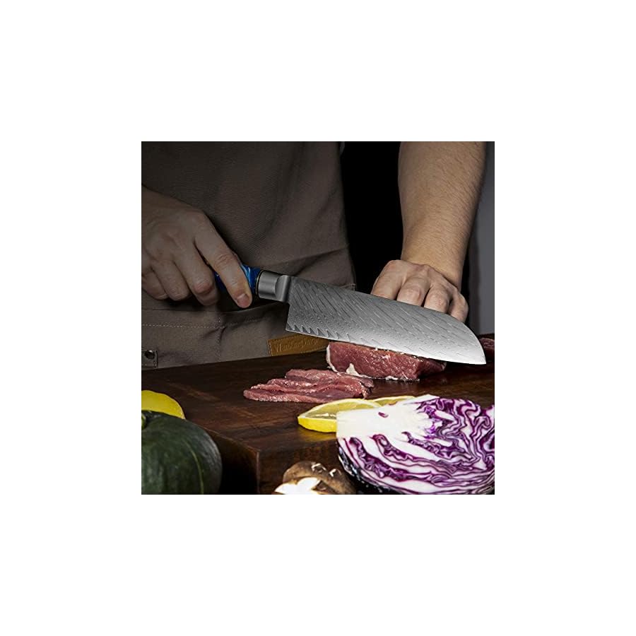 Real-Damascus-Steel-Santouku-Knife-VG-10-Core-Japanese-Steel-Kitchen-Knives-for-Meat-Vegetable-Cooking-Cutlery-with-Sheath Real Damascus Steel Santouku Knife VG-10 Core Japanese Steel Kitchen Knives for Meat & Vegetable, Cooking Cutlery with Sheath