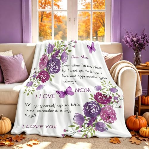 Mom Blanket, Birthday Gifts for Mom, Fall Mother Gifts from Daughter Son - image 1
