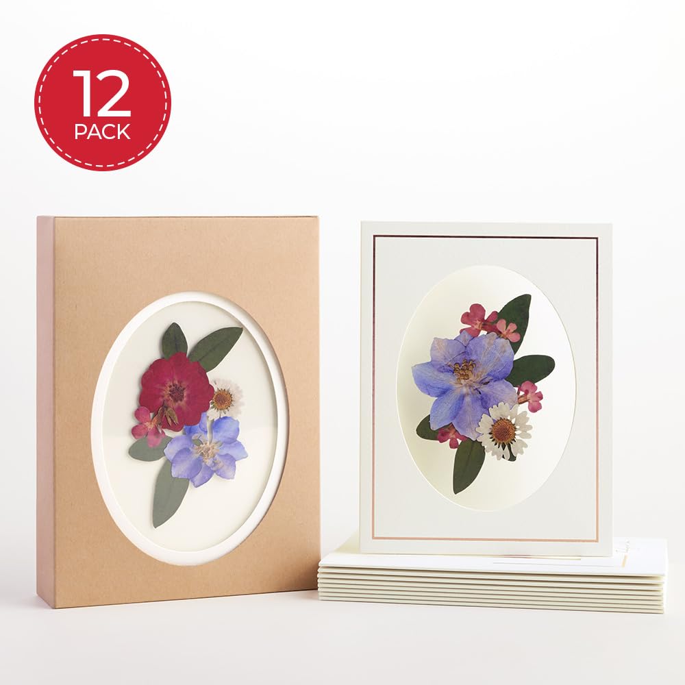 Lovepop Set mit 12 gepressten Blanko-Notizkarten für Sie und Ihn – 3D-Grußkarten für Jungen, Mädchen, Männer, Frauen – lebendige Wildblume – 11,4 x 15 cm Karte – Umschlag im Lieferumfang enthalten
