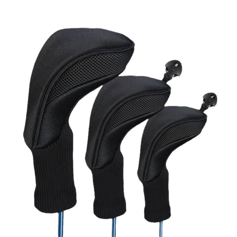 Seven-Flower 3PCS Golf Head Covers for Woods Driver Hybrid with Interchangeable Number Tags. Novel Durable Golf Club Head Covers for Wood Clubs
