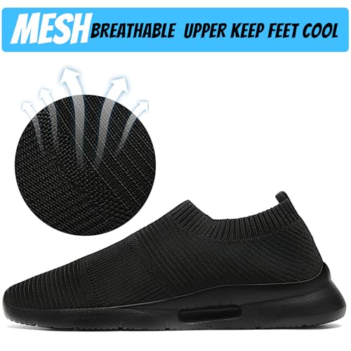 Mens Slip On Walking Shoes Mens Running Shoes Mesh Breathable Tennis Sneakers2
