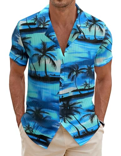 Chemise d'été légère à manches courtes COOFANDY coupe régulière en lin