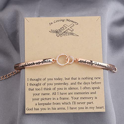 Image of PLITI Sympathy Gift Memorial Jewelry In Memory Of Loved One Bangle Sometimes I Just Look Up Smile And Say I Know That Was You Remembrance Bracelet