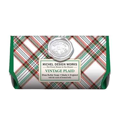 Image of Michel Design Works Large Bath Soap Bar, Vintage Plaid