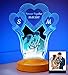 Produktbild Fotogeschenk Hochzeit Valentinstag Geschenke Lampe Personalisierbar mit eigenem Foto und Text in 3D Bilder Led Motiv Lampe gravieren (Hochzeit)