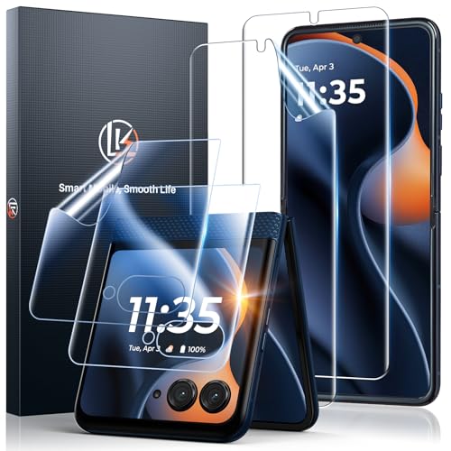 LK for Motorola Razr 2026 Screen Protector/Motorola Razr 2025/2024 Screen Protector Premium Soft TPU Film (Not Glass)-2 Inner Screen Protector + 2 Front Screen Protector Touch Sensitive HD Clear