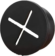 HRTUFN MIUYTRN Pasacables de Silicona Flexible Pasacables de Goma Cubierta de Orificio for Cables for escritorios de computadoras, mesas, Consolas de TV y PC cuicui(Schwarz,25mm)