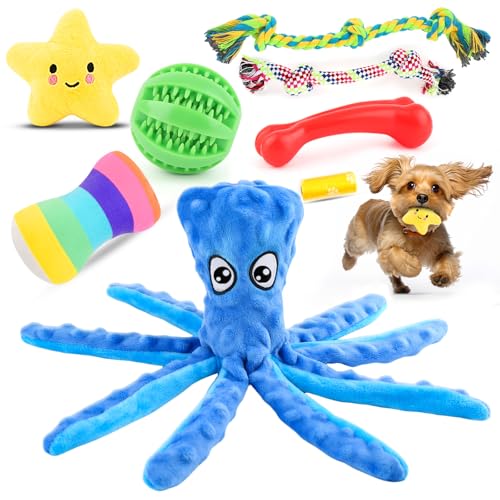 Puppy-Toys-8-Pack-for-Small-Dogs-Luxury-Christmas-Dog-Chew-Toys-with-Squeaky-Plush-Toy-Rope-and-Ball-Teething-Toys-for-Puppy-Supplies-Blue