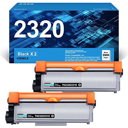 TN2320 TN-2320 Kompatibel für Brother TN 2320 TN-2310 TN2310 Toner für Brother MFC-L2700DW MFC-L2700DN DCP-L2520DW HL-L2340DW MFC-L2740DW MFC-L2720DW HL-L2300D HL-L2360DN (Schwarz, 2er-Pack) Cover