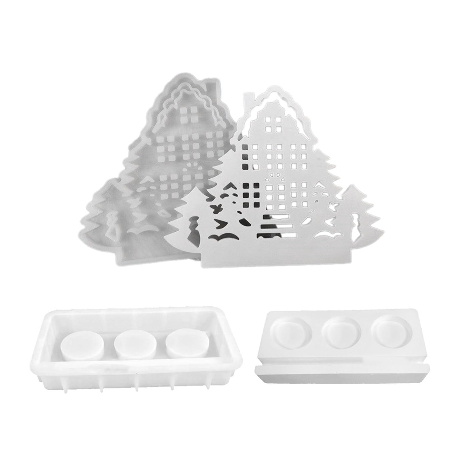 Moule silicone bougeoir arbre pour décoration de table fait main